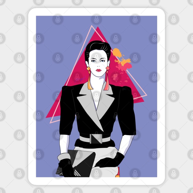 Office Lady 80s Patrick Nagel Magnet by di-age7